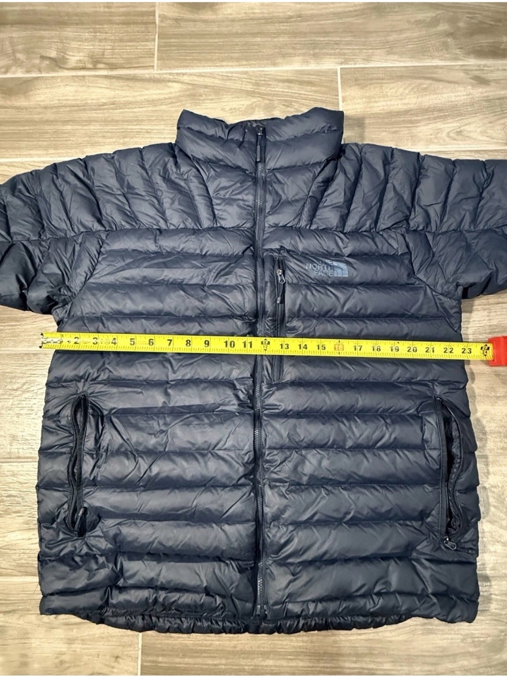 The North Face 800 Down Puffer Jacket Mens L Navy Blue Full Zip Lightweight - Picture 5 of 6